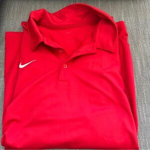 Men's Nike Dri-Fit Red Polo Shirt Short Sleeves Size XL